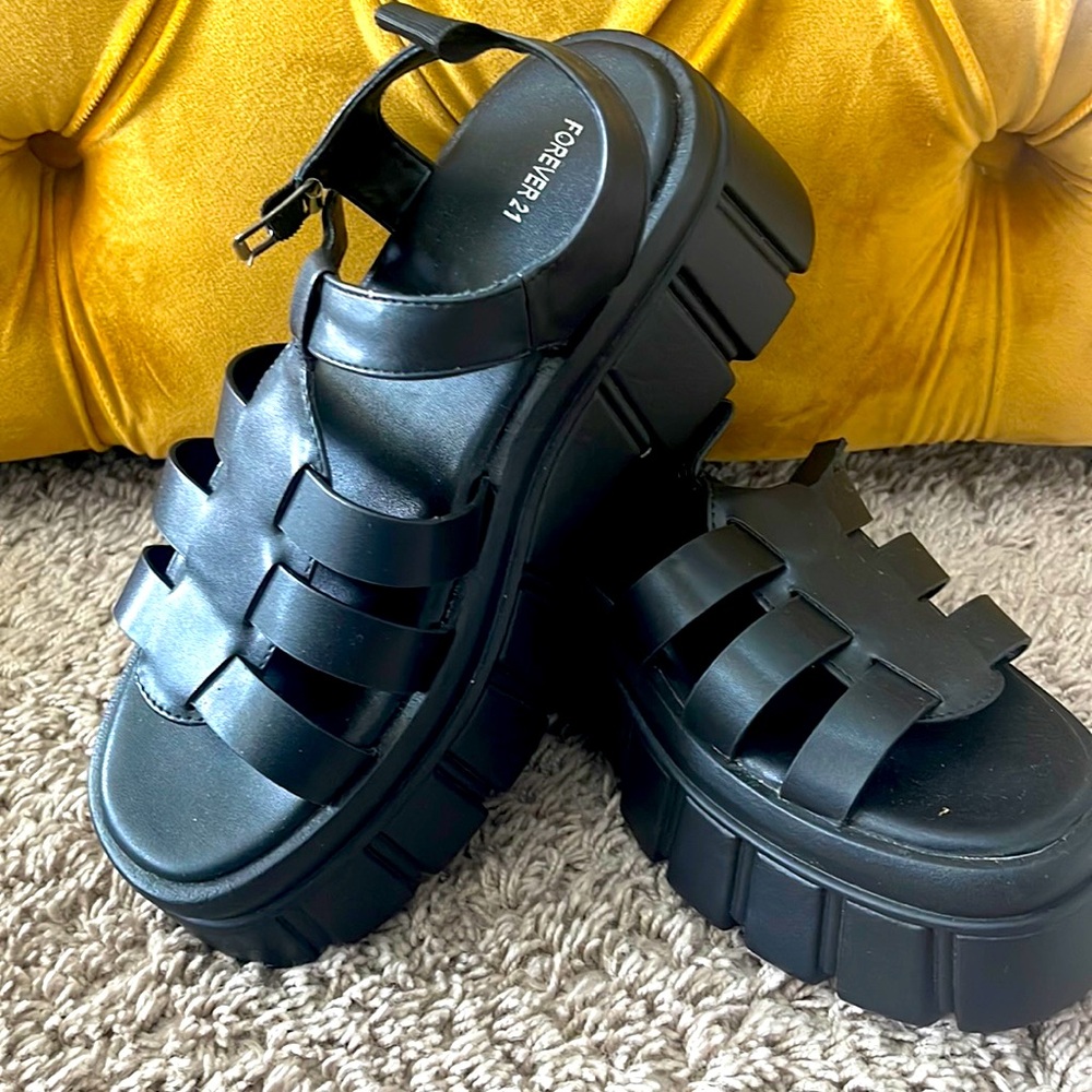 Chunky Black Sandals